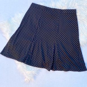 Talbots petites A-line polka dot skirt